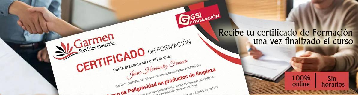 Certificado de formación Garmen y GSI Formación